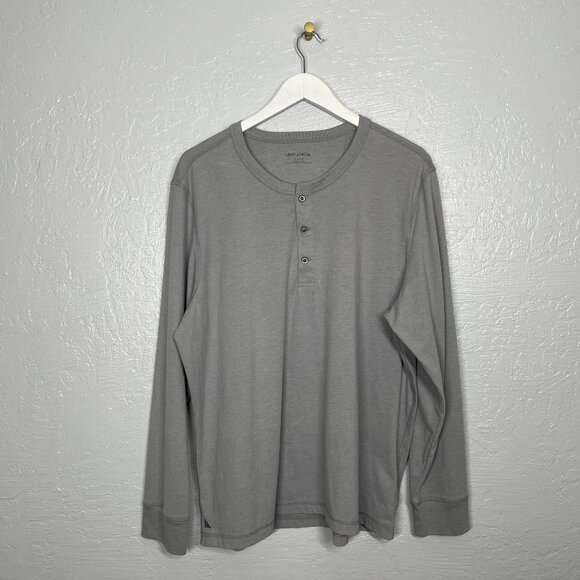 UNTUCKit Other - Untuckit Men XL Light Gray Ultrasoft Henley Long Sleeve Shirt Albarino Cotton